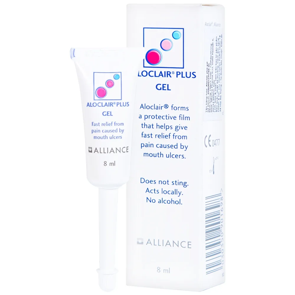 Hình ảnh Gel bôi Aloclair Plus Gel giảm đau, kháng viêm và lành viêm loét khoang miệng (8ml)