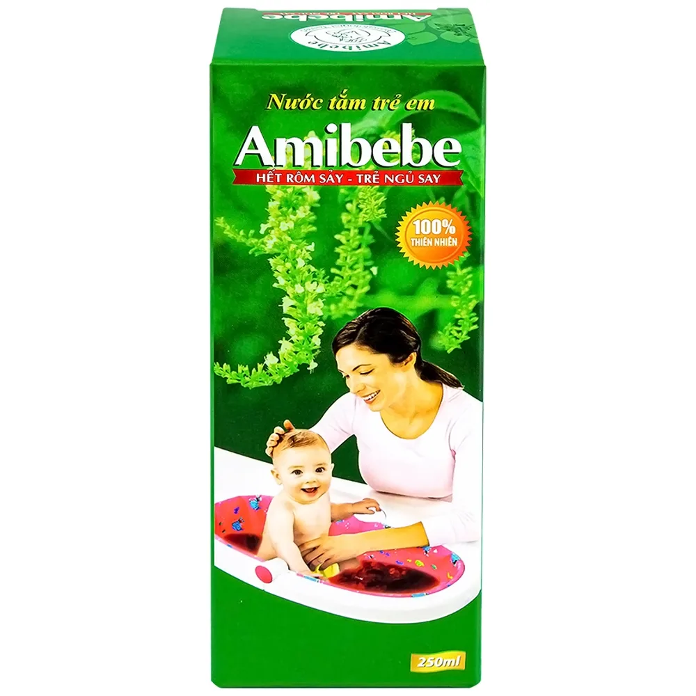 Hình ảnh Nước tắm trẻ em Amibebe Herbe phòng và hỗ trợ điều trị rôm sảy (250ml)