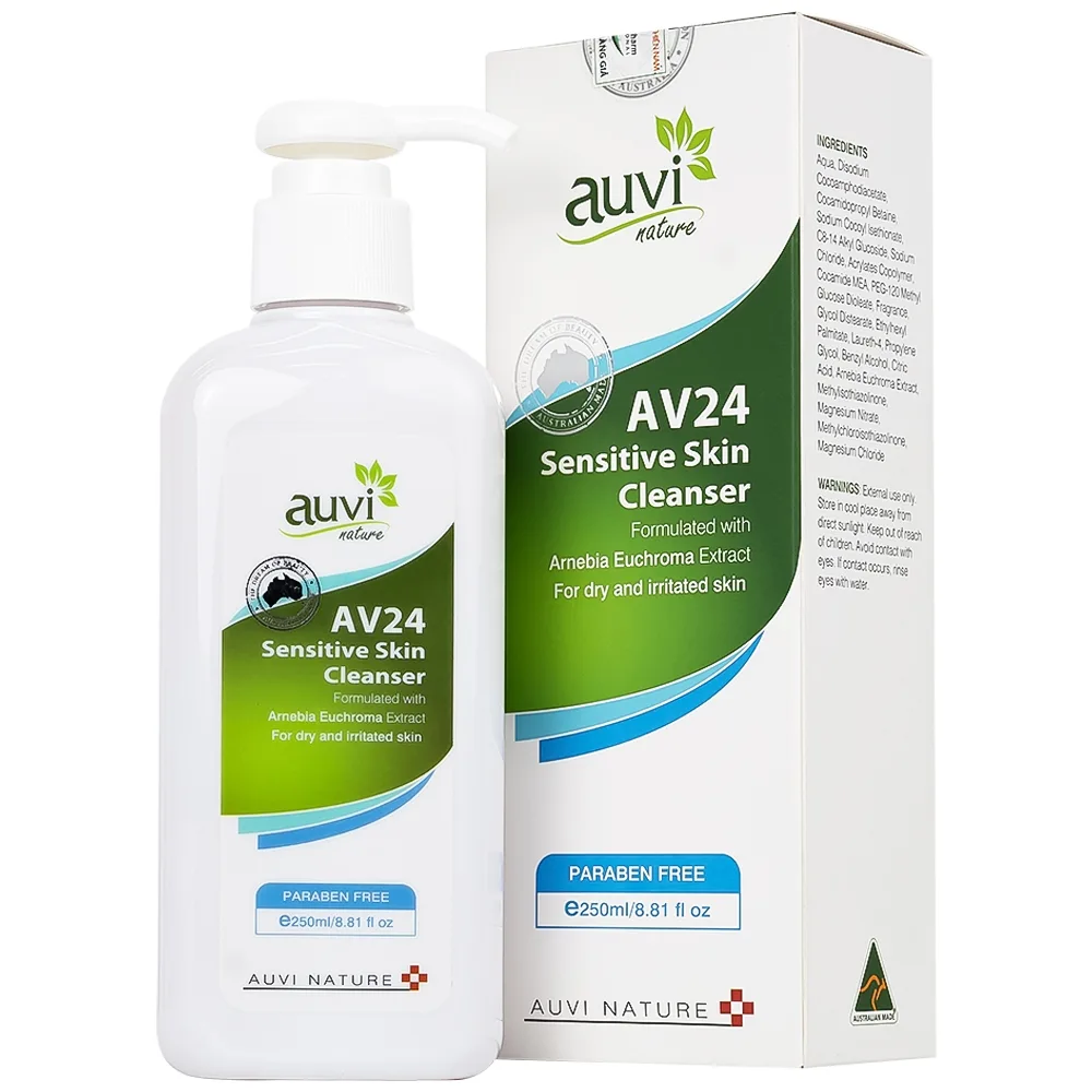 Hình ảnh Gel tắm Auvi Nature AV24 Sensitive Skin Cleanser giúp làm sạch da và dưỡng ẩm (250ml)