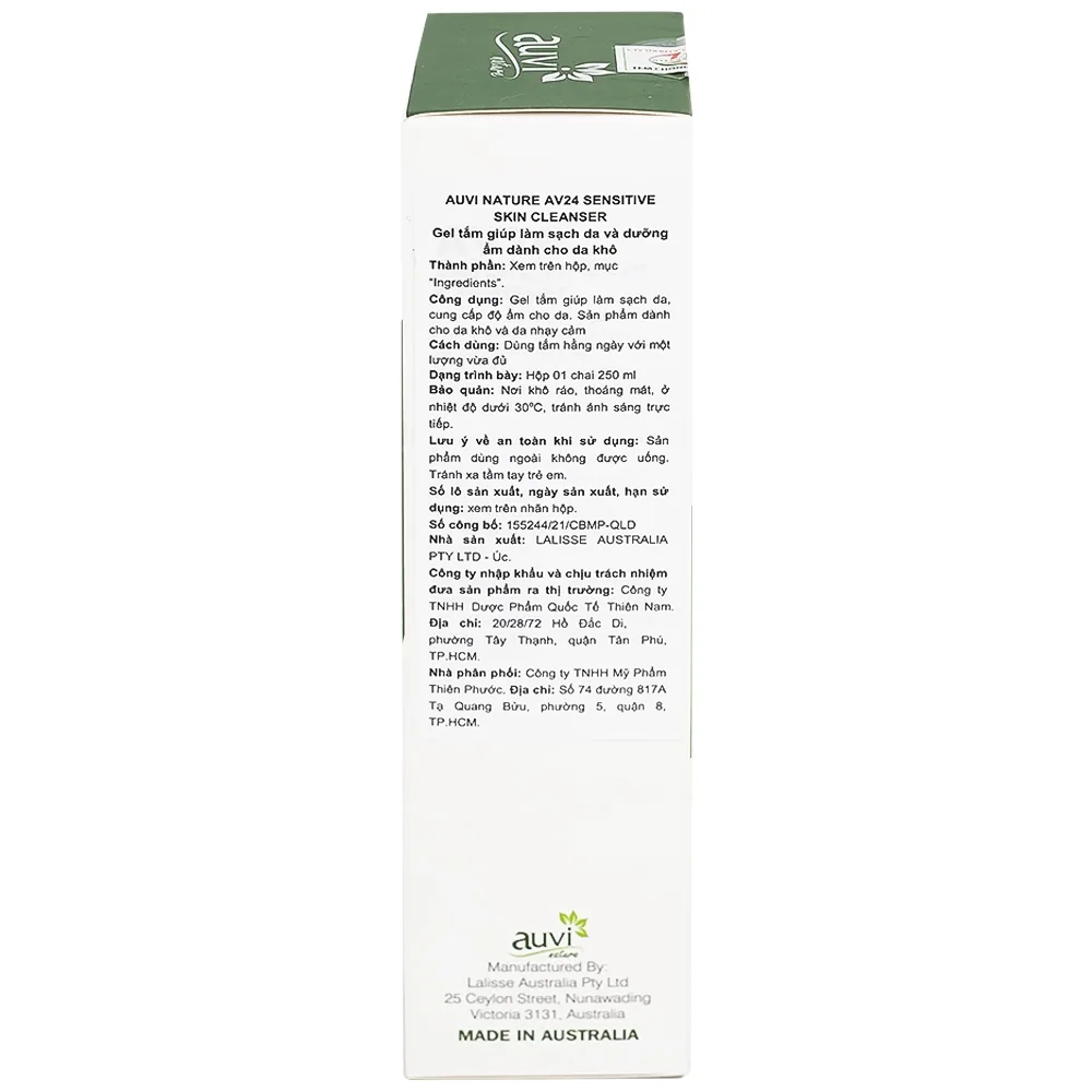 Hình ảnh Gel tắm Auvi Nature AV24 Sensitive Skin Cleanser giúp làm sạch da và dưỡng ẩm (250ml)