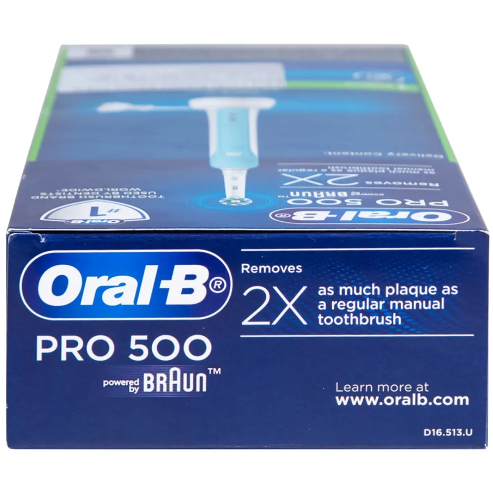 Hình ảnh Bàn chải đánh răng điện Oral-B Pro 500 Crossaction loại bỏ các mảng bám và vết ố trên răng