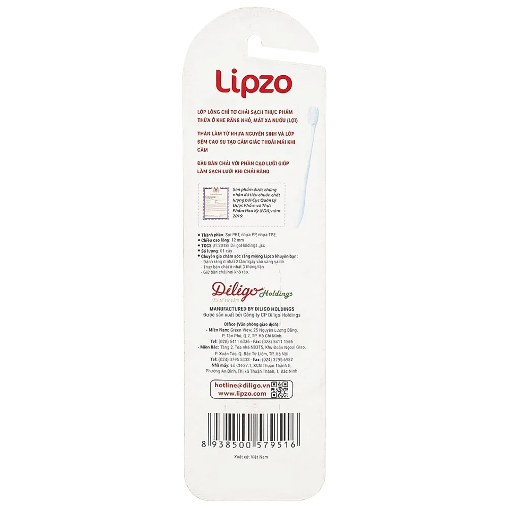 Hình ảnh Bàn chải đánh răng Lipzo Flex chải sạch răng, êm chân nướu (1 cây)