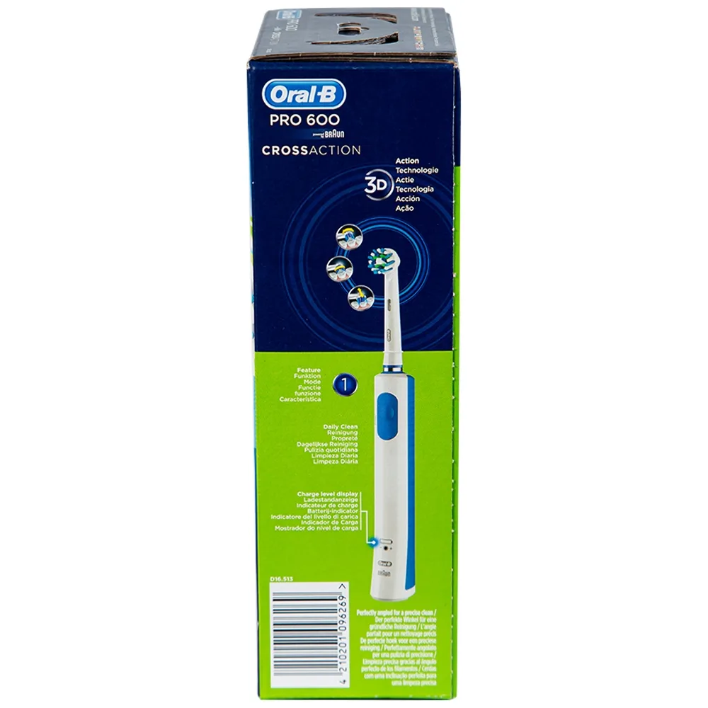 Hình ảnh Bàn chải đánh răng điện Oral-B Pro600 D16.513 loại bỏ các mảng bám, làm sạch răng và khoang miệng cho người lớn