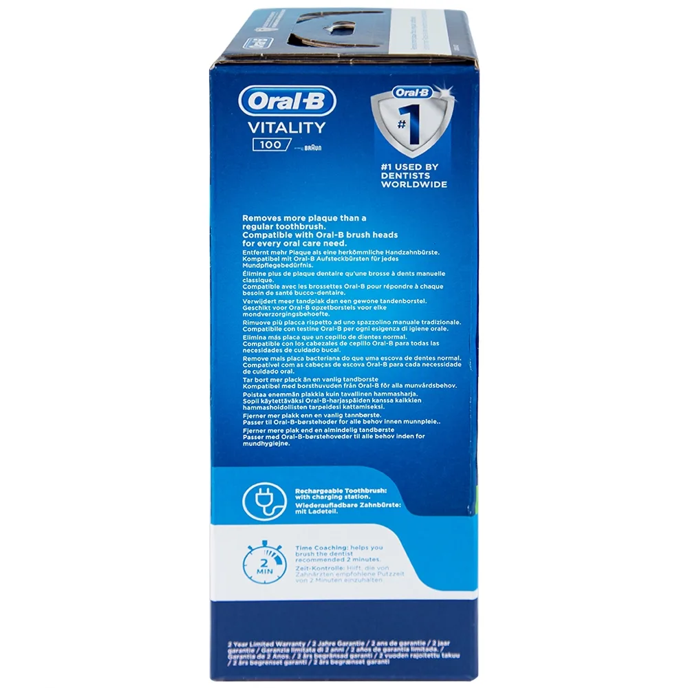 Hình ảnh Bàn chải đánh răng điện Oral-B Vitality CrossAction White D100.413.1 loại bỏ được mảng bám và vết ố trên răng
