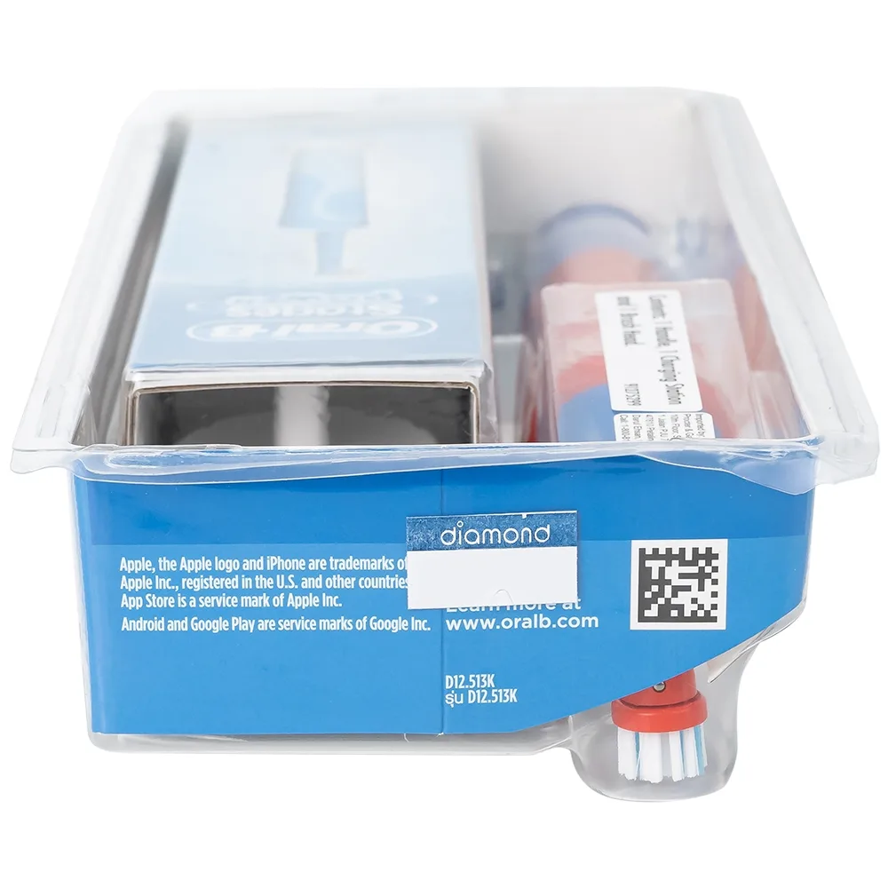 Hình ảnh Bàn chải đánh răng trẻ em sạc điện Oral-B Vitality D12 Disney Cars giúp làm sạch mảng bám trên răng một cách toàn diện