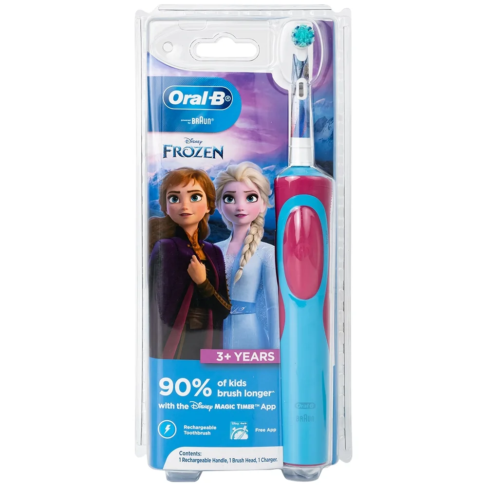 Hình ảnh Bàn chải đánh răng trẻ em sạc điện Oral-B Vitality D12 Disney Frozen giúp làm sạch mảng bám trên răng một cách toàn diện