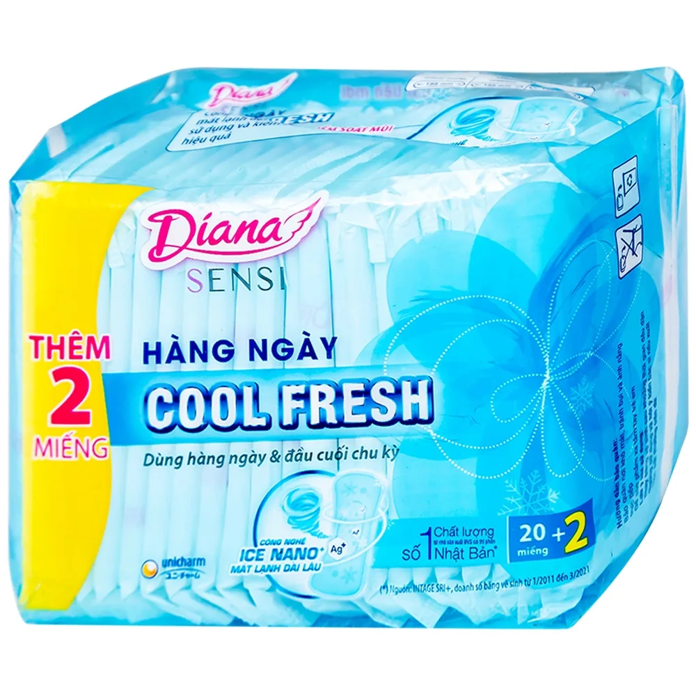 Hình ảnh Băng vệ sinh hàng ngày Diana Sensi Cool Fresh Unicharm (20 miếng)
