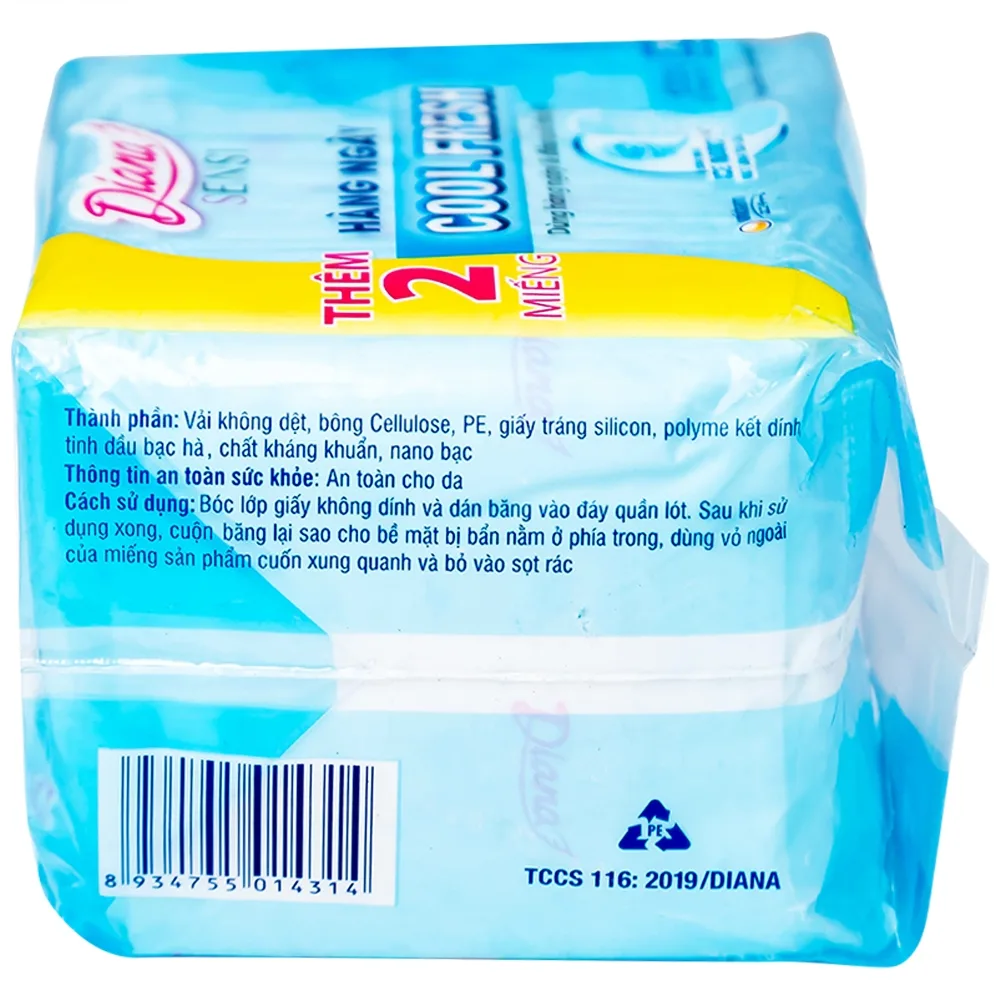 Hình ảnh Băng vệ sinh hàng ngày Diana Sensi Cool Fresh Unicharm (20 miếng)