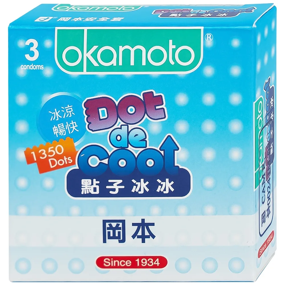 Hình ảnh Bao cao su Okamoto Dot De Cool mang đến cảm giác mát lạnh sảng khoái (3 cái)