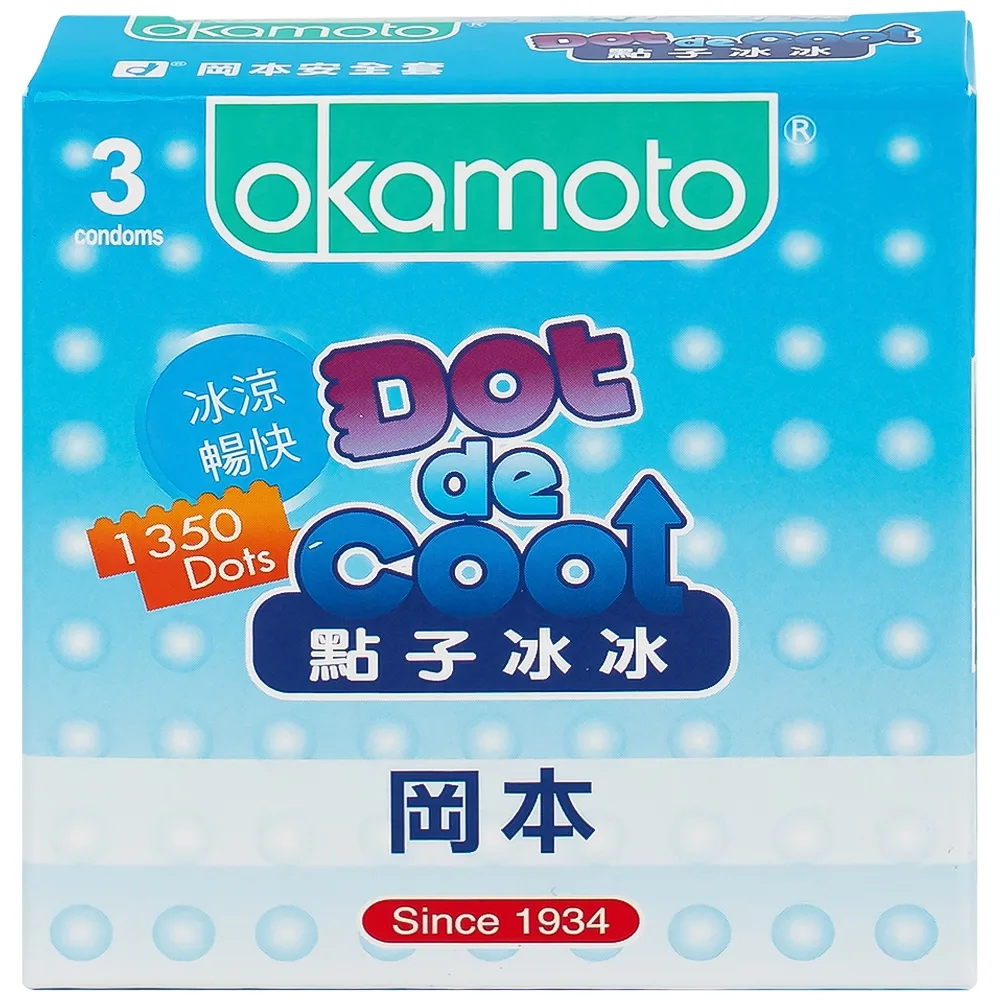 Hình ảnh Bao cao su Okamoto Dot De Cool mang đến cảm giác mát lạnh sảng khoái (3 cái)