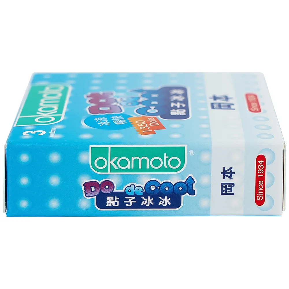 Hình ảnh Bao cao su Okamoto Dot De Cool mang đến cảm giác mát lạnh sảng khoái (3 cái)