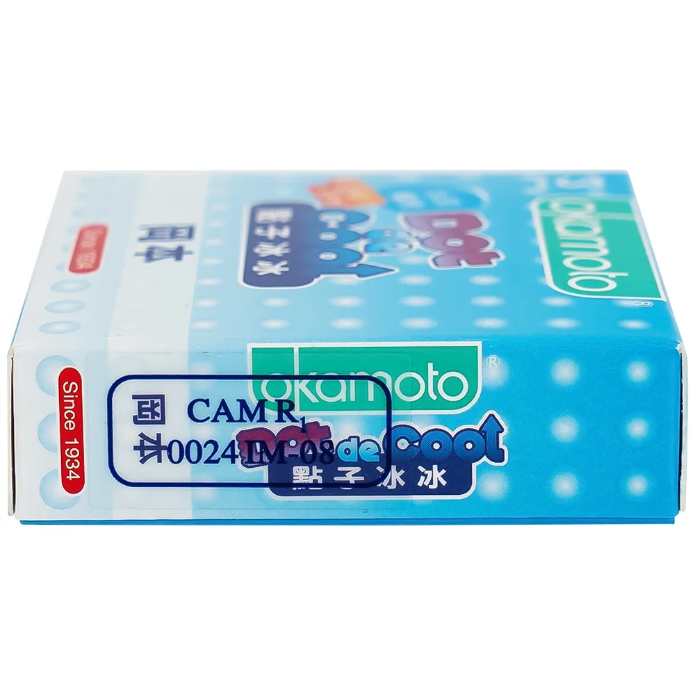 Hình ảnh Bao cao su Okamoto Dot De Cool mang đến cảm giác mát lạnh sảng khoái (3 cái)