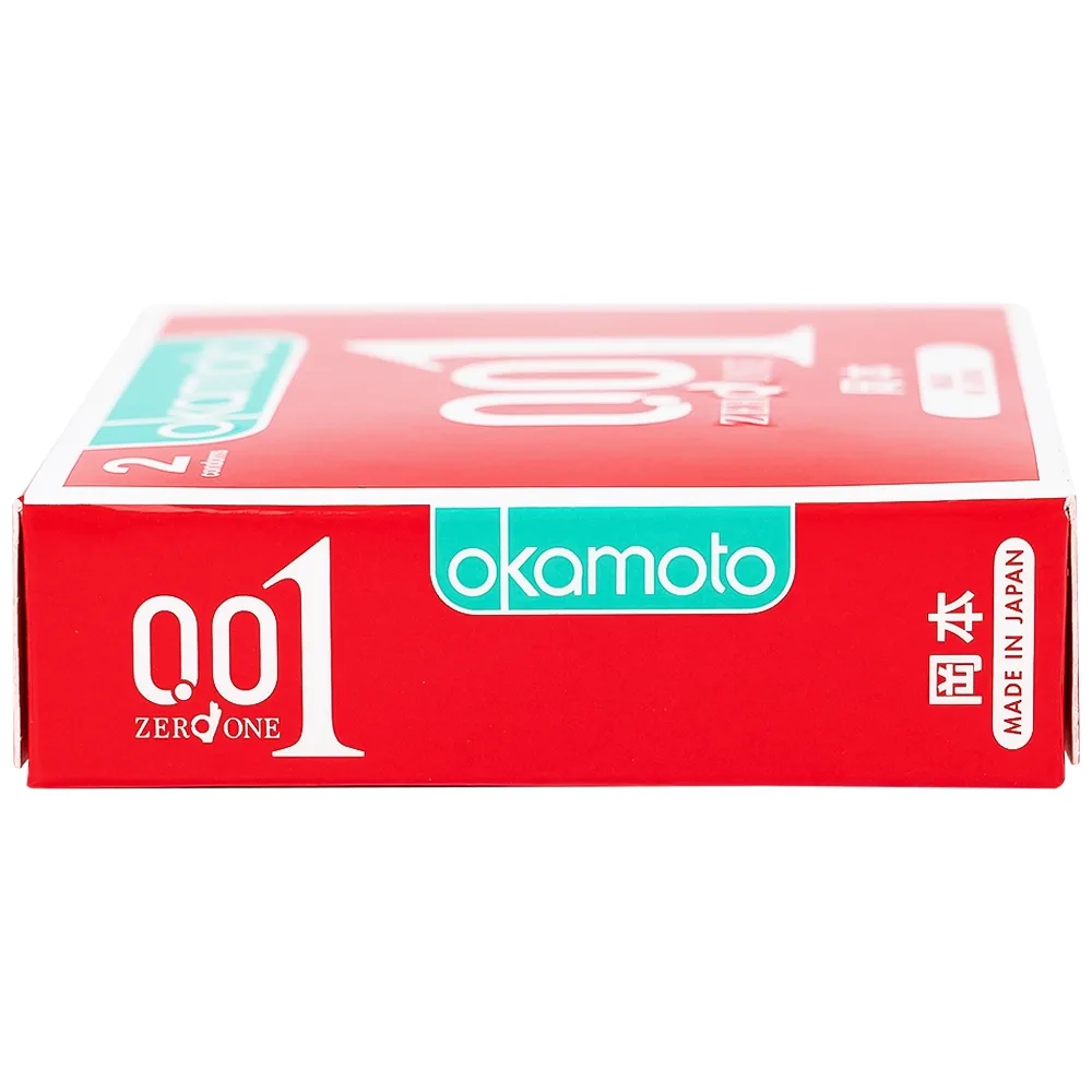 Hình ảnh Bao cao su Okamoto 0.01 PU phòng tránh thai, ngăn ngừa HIV và các bệnh lây qua đường tình dục (2 cái)
