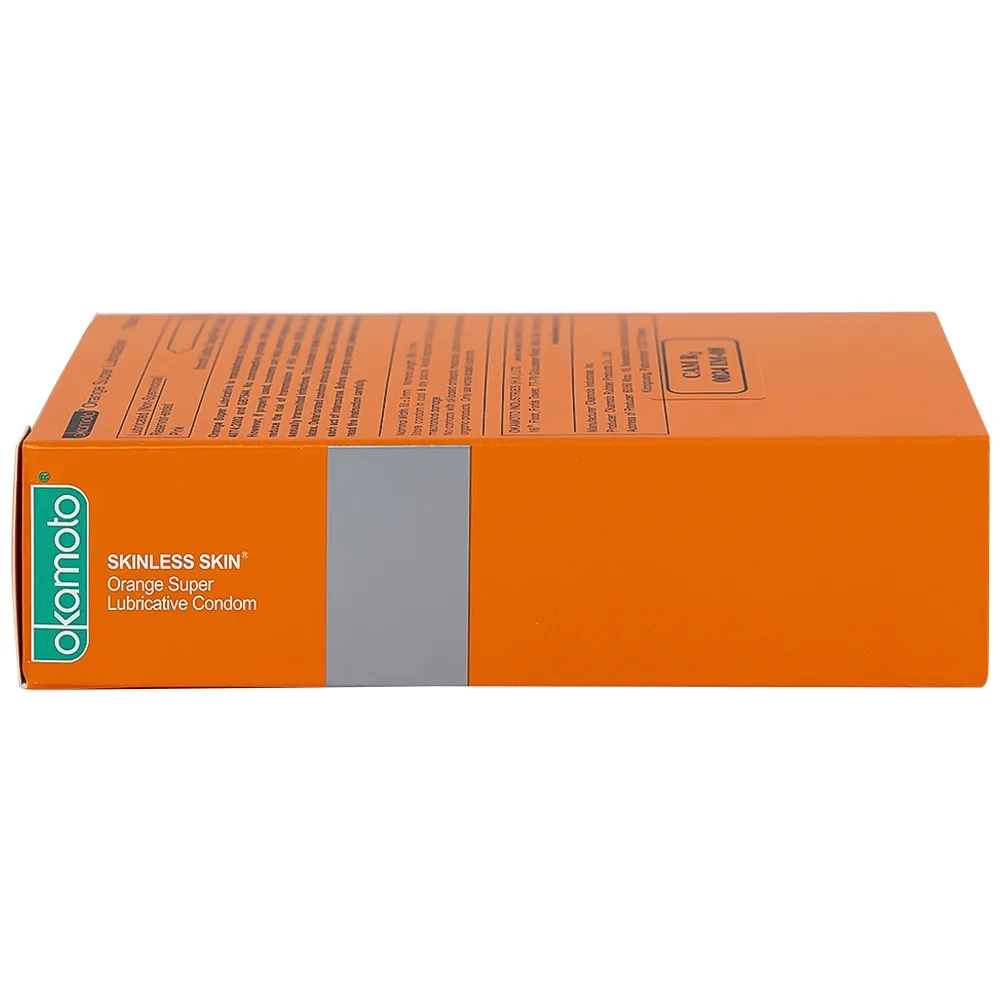 Hình ảnh Bao cao su Okamoto Skinless skin Orange mềm mại, dẻo dai (10 cái)