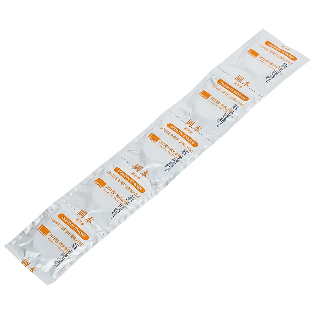 Hình ảnh Bao cao su Okamoto Skinless skin Orange mềm mại, dẻo dai (10 cái)