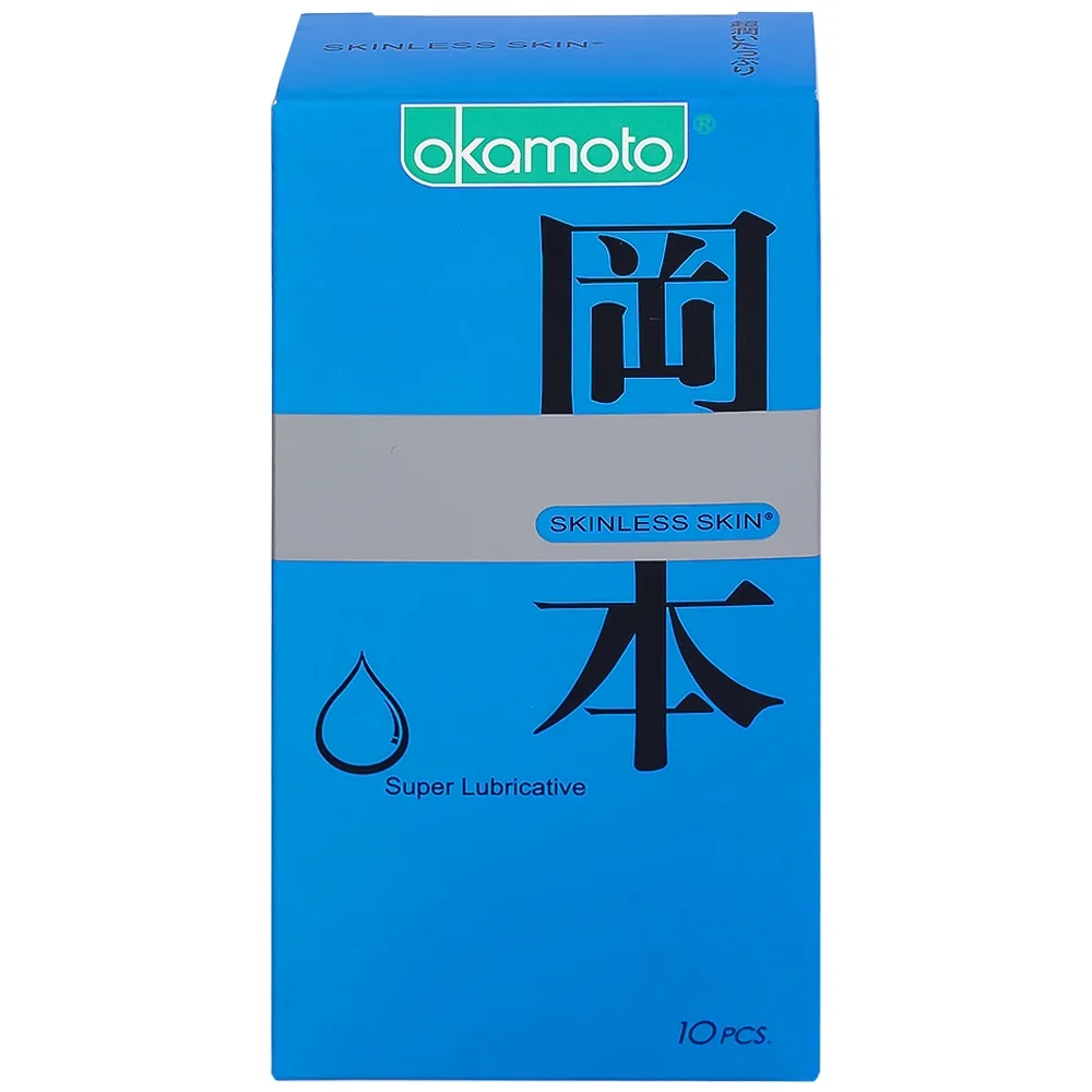 Hình ảnh Bao cao su Okamoto Skinless skin super lubricative siêu mỏng, dẻo dai và mềm mại (10 cái)