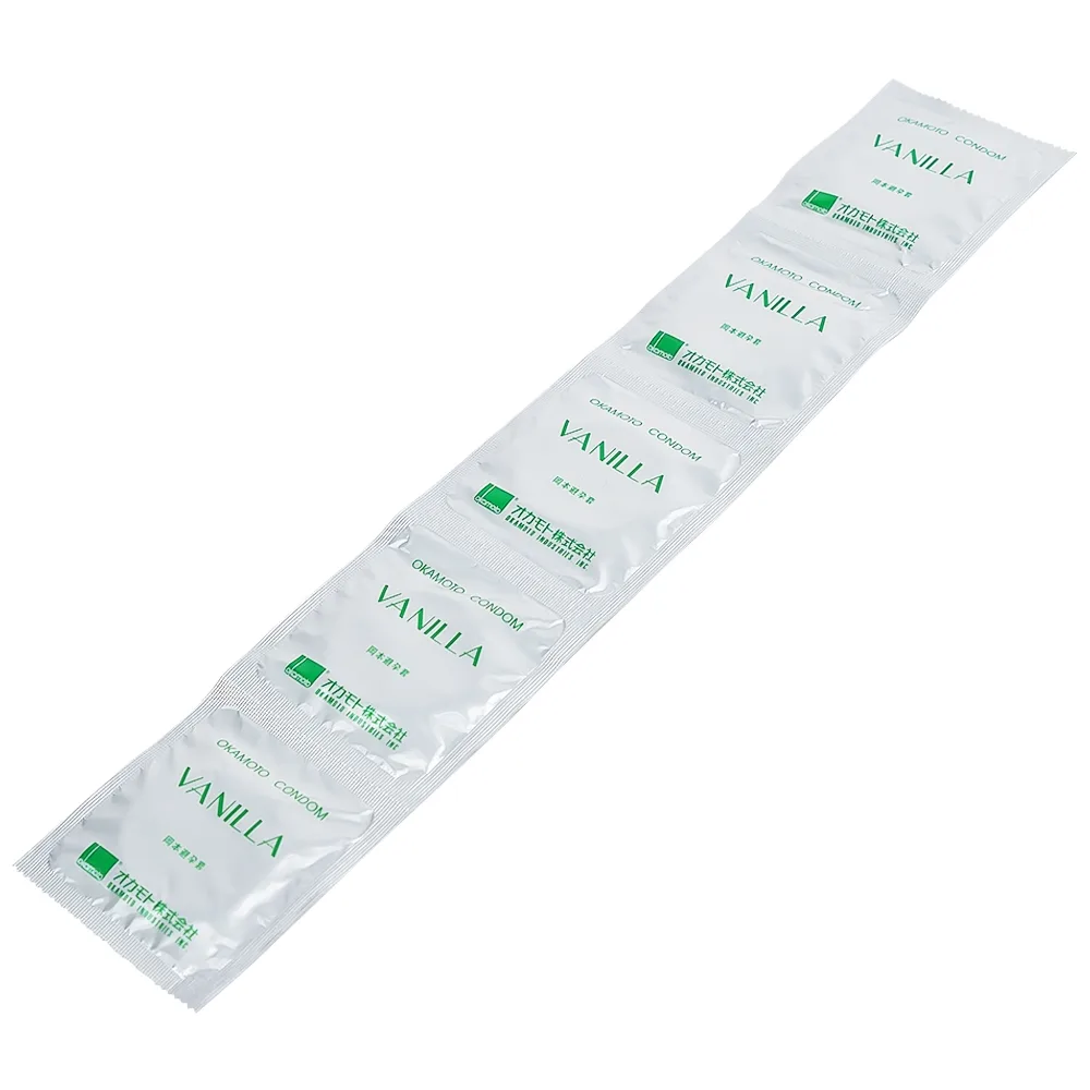 Hình ảnh Bao cao su Okamoto Skinless skin Vanilla mềm mại, dẻo dai (10 cái)