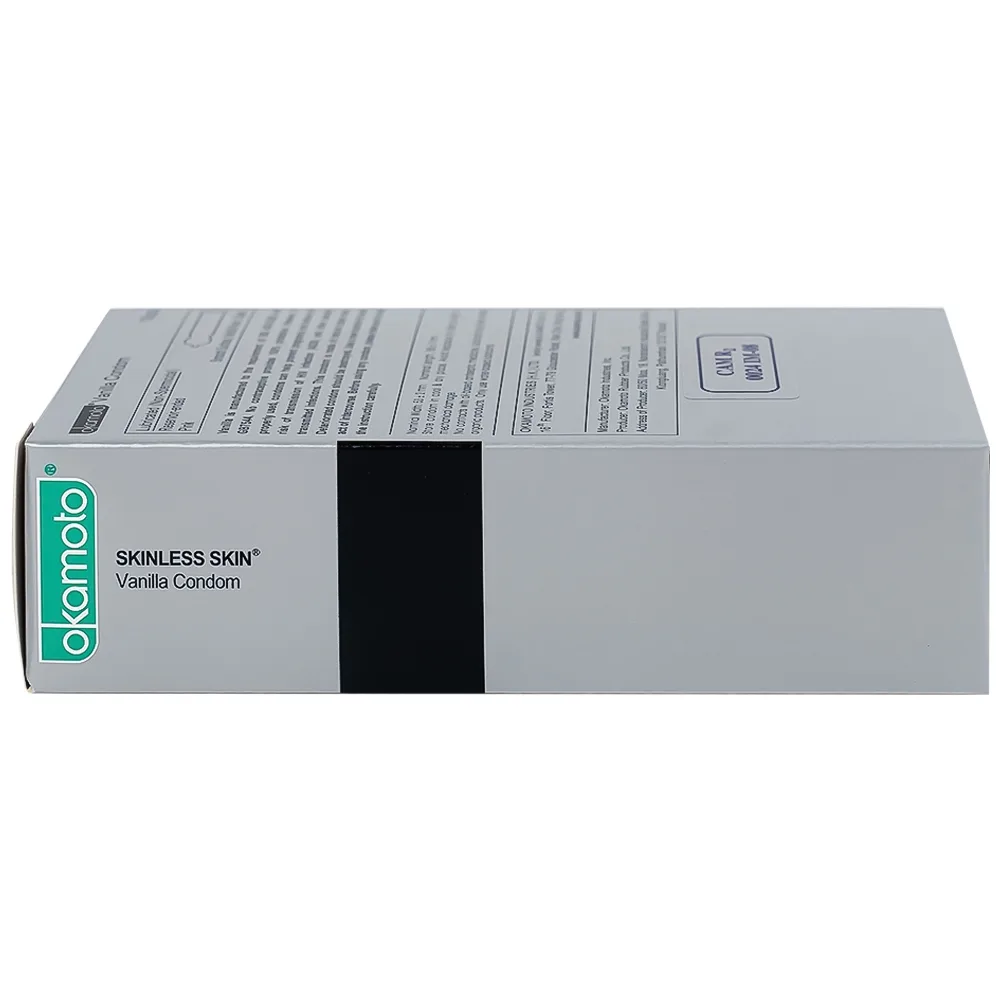 Hình ảnh Bao cao su Okamoto Skinless skin Vanilla mềm mại, dẻo dai (10 cái)