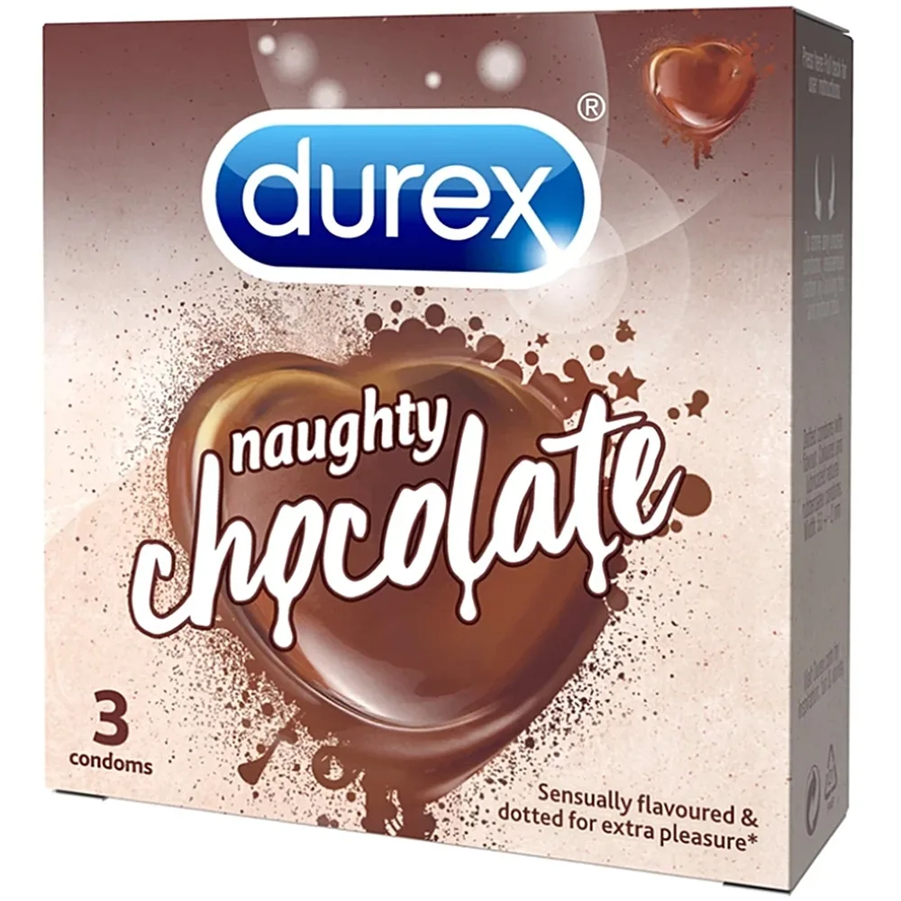 Hình ảnh Bao cao su Durex Naughty Chocolate có gai giúp tăng thêm cảm xúc (3 cái)