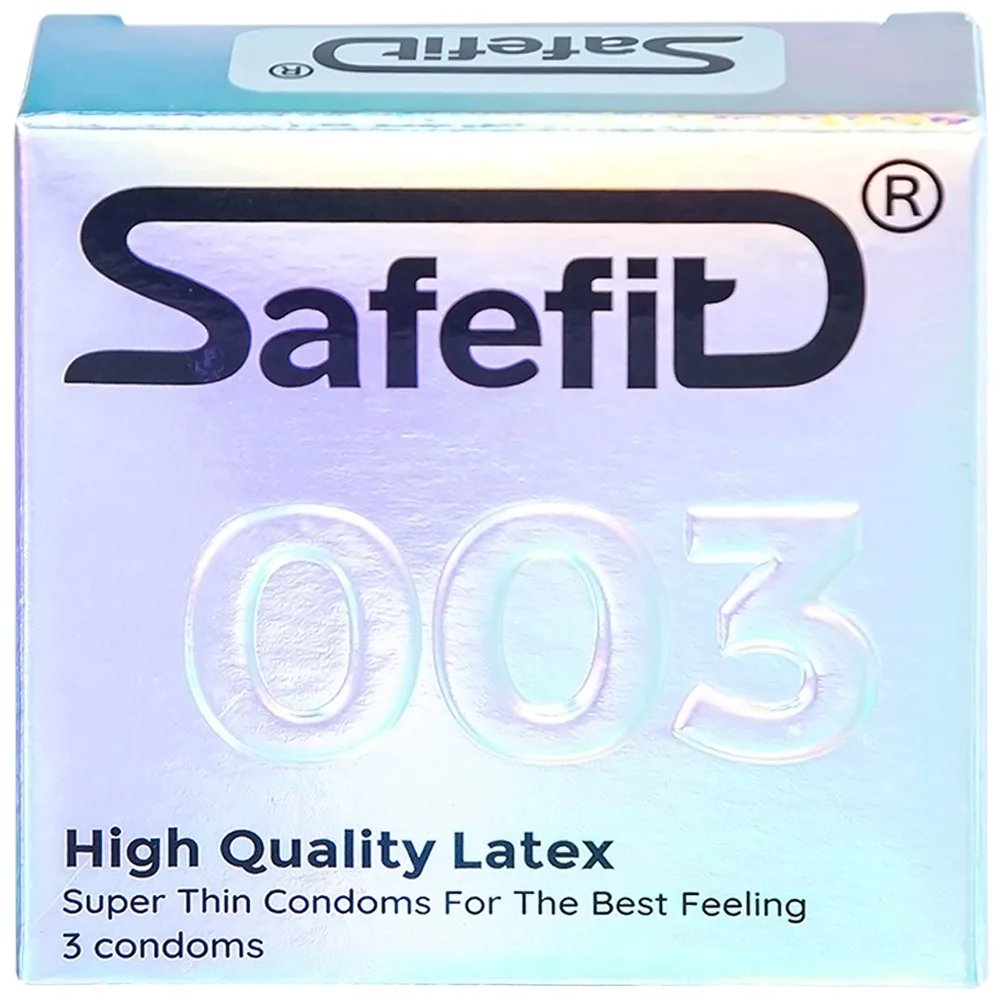 Hình ảnh Bao cao su Safefit 003 S52 siêu mỏng, không gây dị ứng, nhiều chất bôi trơn (3 cái)