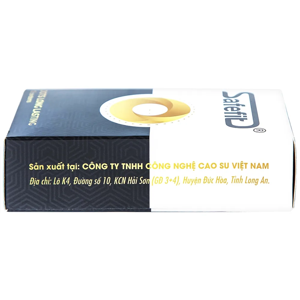 Hình ảnh Bao cao su Safefit Dots Long Lasting S52 có vòng gân, hạt nổi, thắt chống tuột (12 cái)