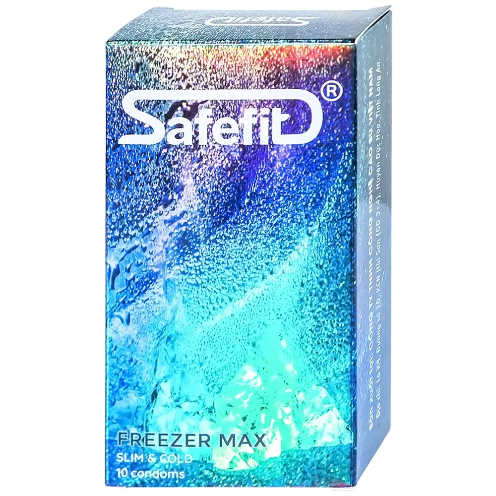 Hình ảnh Bao cao su Safefit Freezer Max S52 chứa nhiều gel làm mát, kéo dài thời gian (10 cái)