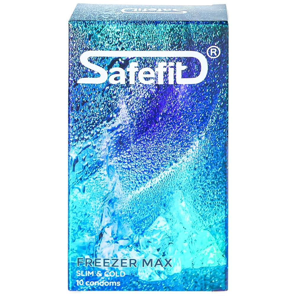Hình ảnh Bao cao su Safefit Freezer Max S52 chứa nhiều gel làm mát, kéo dài thời gian (10 cái)