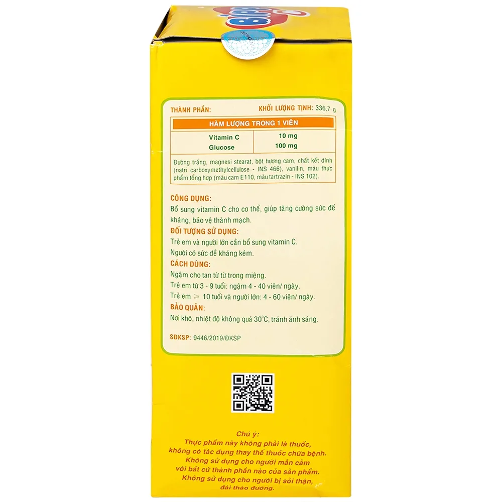Hình ảnh Viên ngậm Bipp C DHG Pharma vị cam hỗ trợ tăng cường sức đề kháng (35 gói)