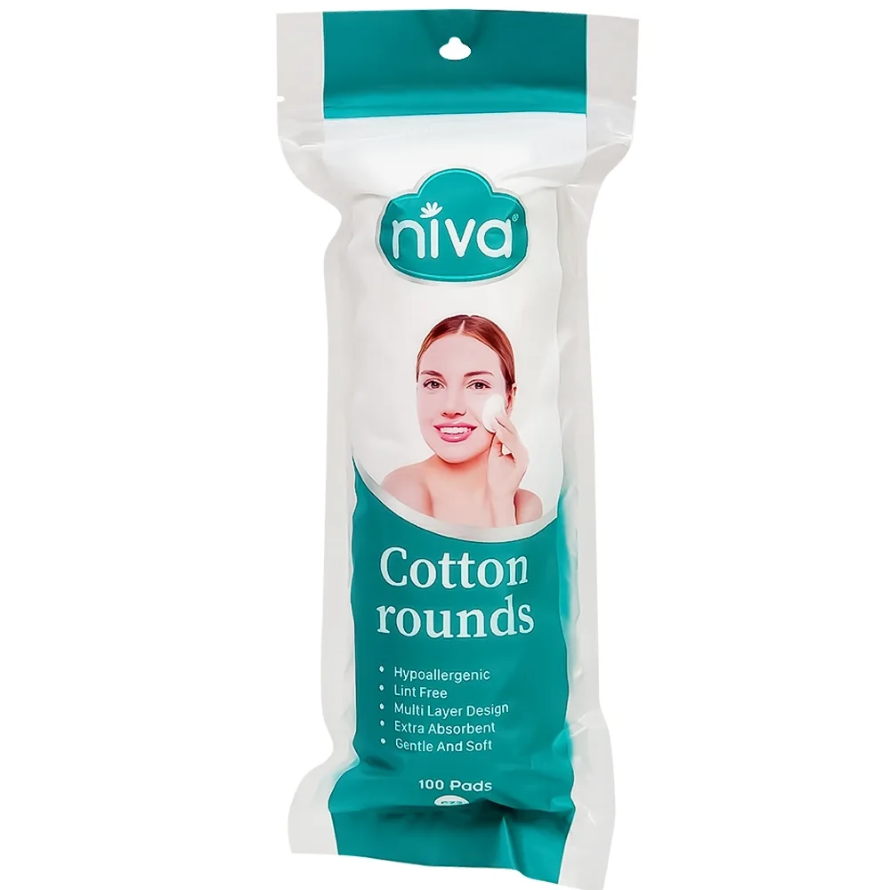 Hình ảnh Bông tẩy trang Niva Cotton rounds mềm mại, không xổ lông , thấm hút (100 miếng)