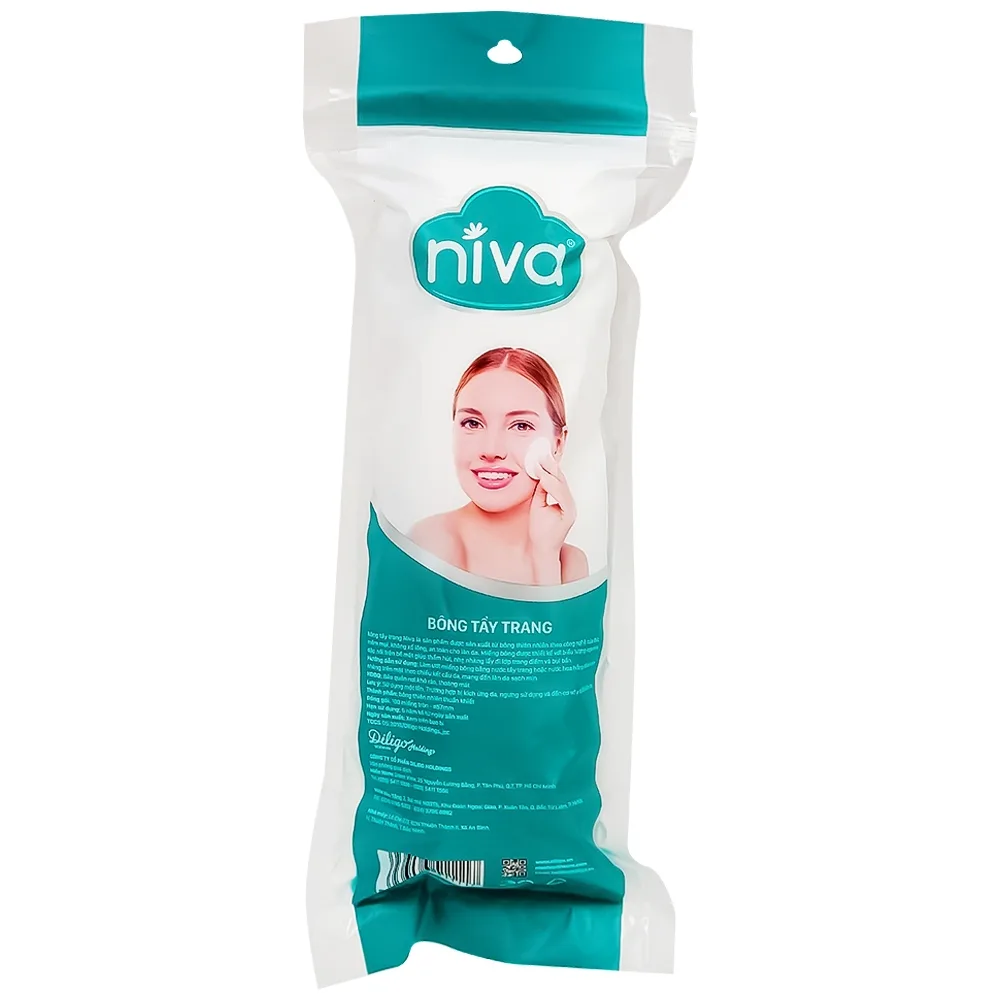 Hình ảnh Bông tẩy trang Niva Cotton rounds mềm mại, không xổ lông , thấm hút (100 miếng)