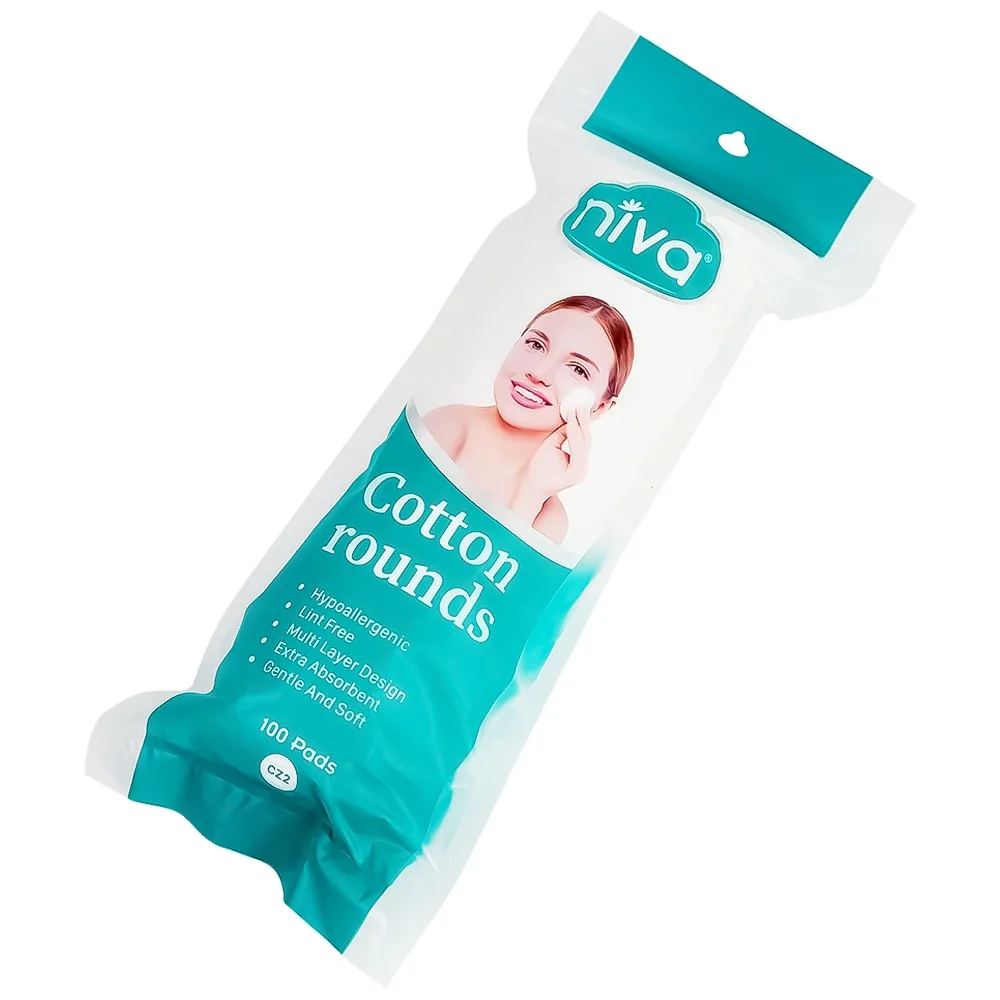 Hình ảnh Bông tẩy trang Niva Cotton rounds mềm mại, không xổ lông , thấm hút (100 miếng)