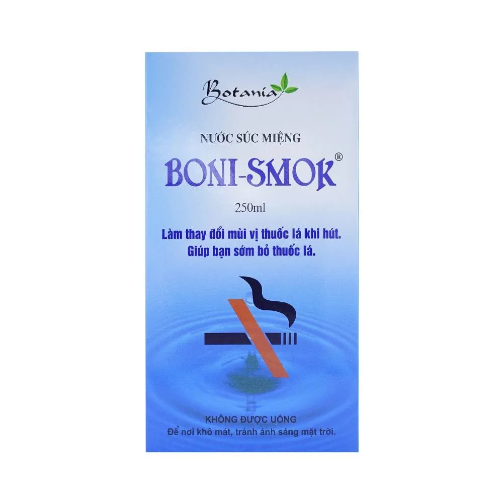 Hình ảnh Nước súc miệng Boni-Smok làm thay đổi mùi vị thuốc lá khi hút, giúp bạn sớm bỏ thuốc lá (250ml)