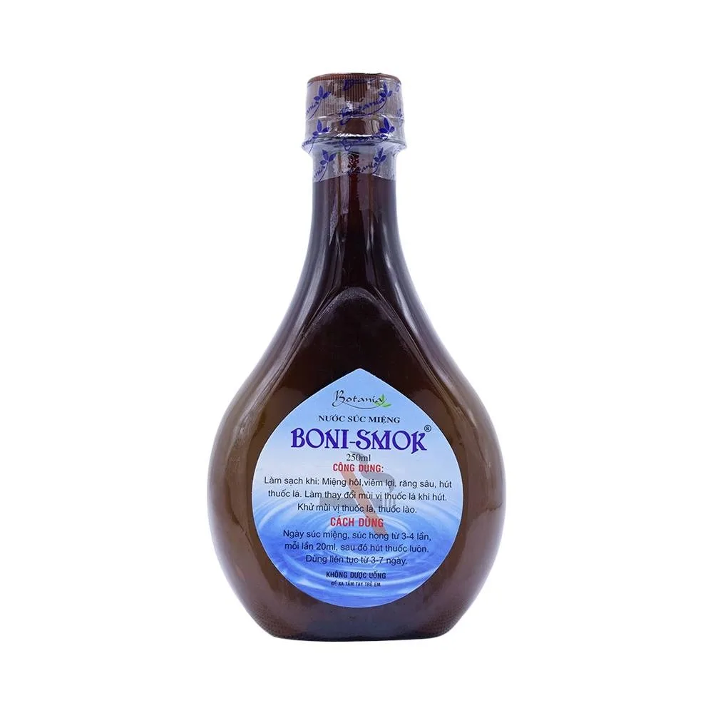 Hình ảnh Nước súc miệng Boni-Smok làm thay đổi mùi vị thuốc lá khi hút, giúp bạn sớm bỏ thuốc lá (250ml)