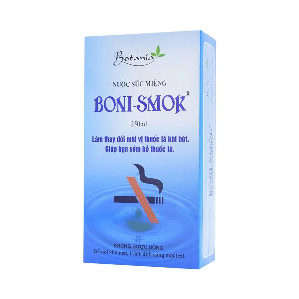 Hình ảnh Nước súc miệng Boni-Smok làm thay đổi mùi vị thuốc lá khi hút, giúp bạn sớm bỏ thuốc lá (250ml)