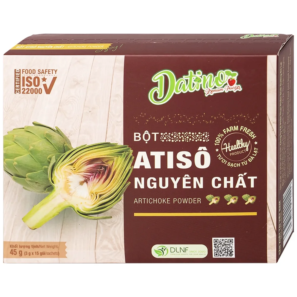 Hình ảnh Bột Atisô nguyên chất Datino hỗ trợ mát gan, giải độc cơ thể (3g x 15 gói)
