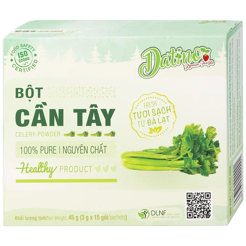 Hình ảnh Bột Cần Tây nguyên chất Datino hỗ trợ giảm cholesterol xấu trong máu (3g x 15 gói)