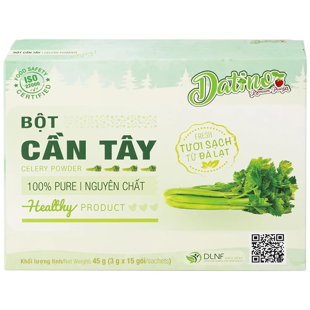 Hình ảnh Bột Cần Tây nguyên chất Datino hỗ trợ giảm cholesterol xấu trong máu (3g x 15 gói)