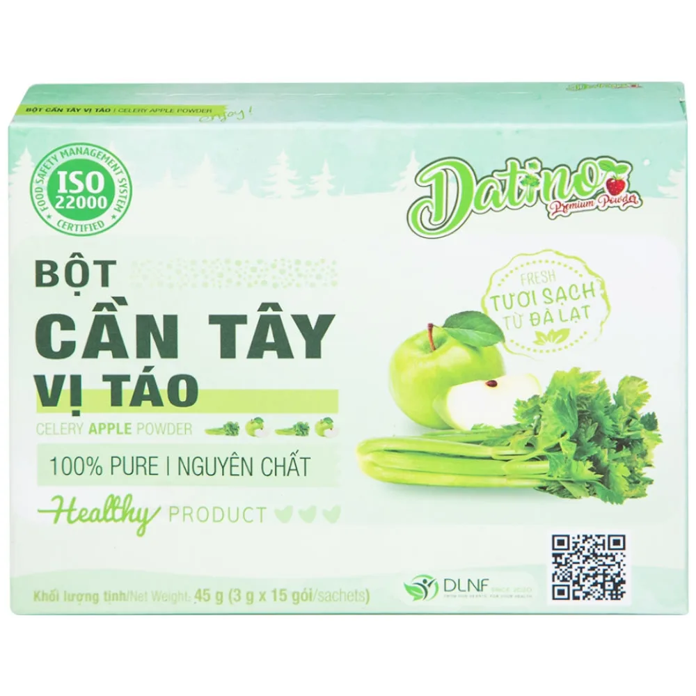 Hình ảnh Bột Cần Tây vị táo Datino hỗ trợ giảm cholesterol xấu trong máu (3g x 15 gói)