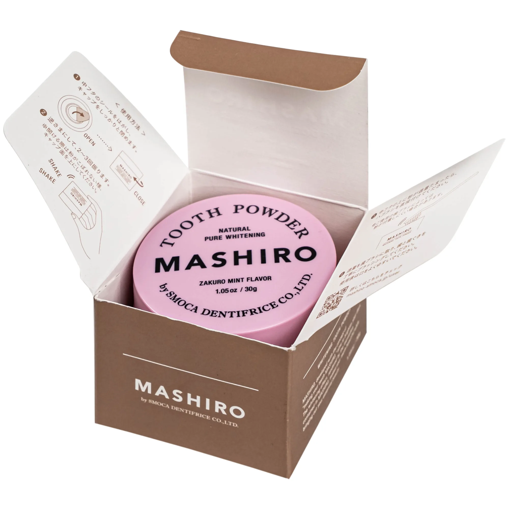 Hình ảnh Bột đánh trắng răng hương lựu bạc hà Mashiro Tooth Powder Zakuro Mint Flavor 30g