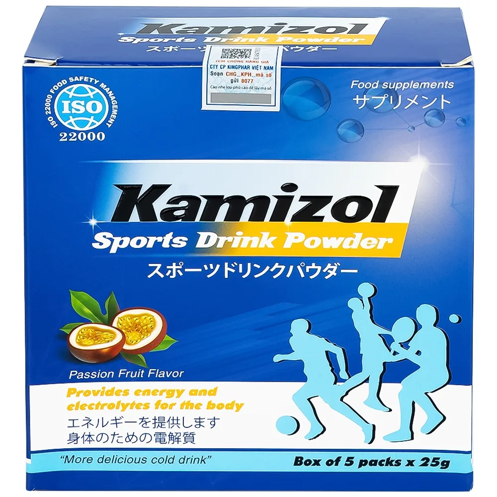 Hình ảnh Bột điện giải vị chanh dây Kamizol Sports Drink Powder 25g cung cấp năng lượng, chất điện giải cho cơ thể (5 gói)