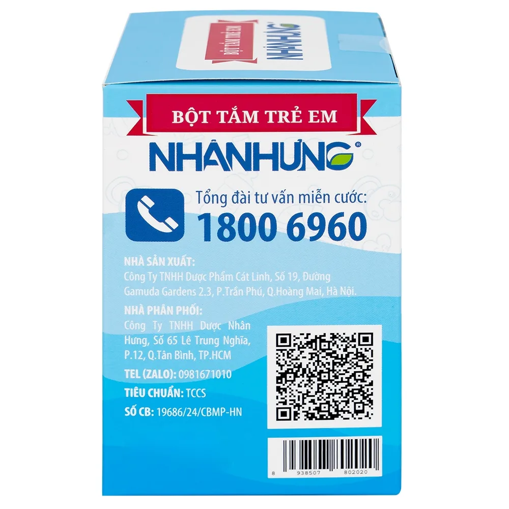 Hình ảnh Bột pha nước tắm trẻ em Nhân Hưng làm sạch da, kháng khuẩn (1g x 30 gói)