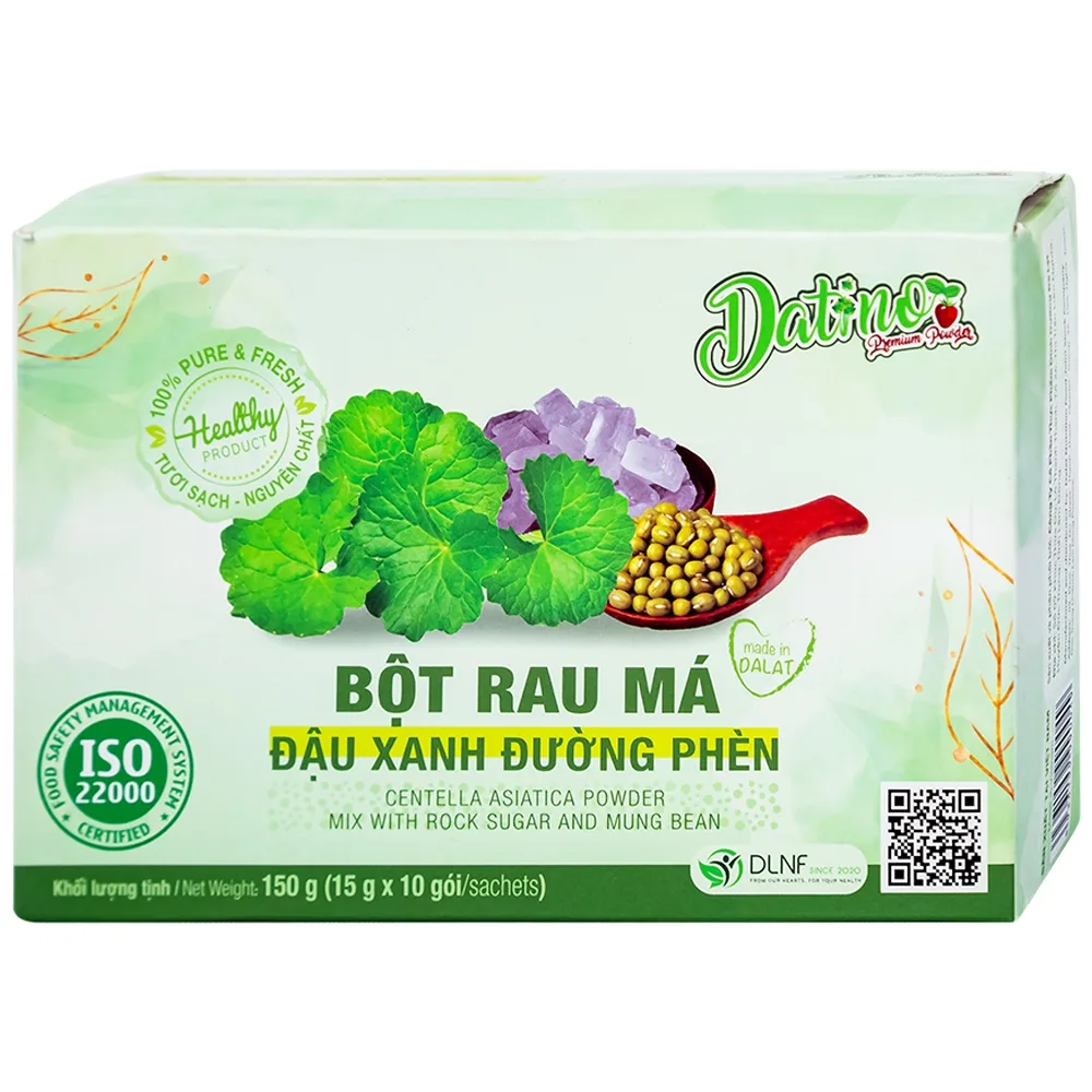 Hình ảnh Bột Rau Má Đậu Xanh Đường Phèn Datino (15g x 10 gói)