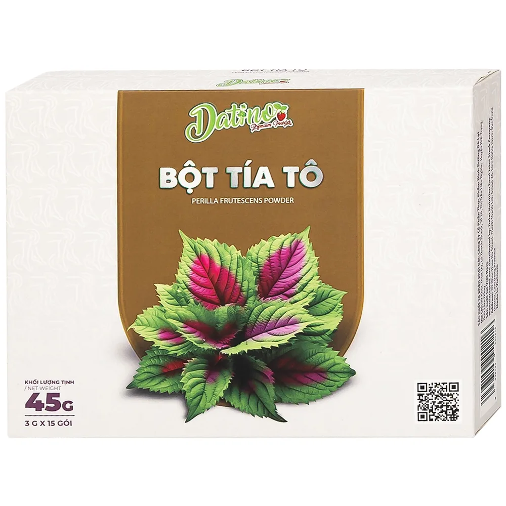 Hình ảnh Bột tía tô nguyên chất Datino 3g dùng cho phong hàn, hóa đờm, giải uất, giải độc (15 gói)