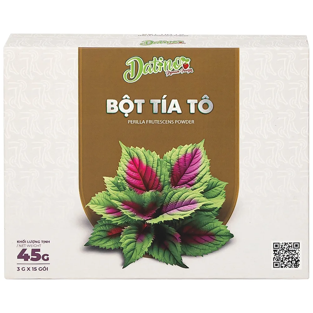 Hình ảnh Bột tía tô nguyên chất Datino 3g dùng cho phong hàn, hóa đờm, giải uất, giải độc (15 gói)
