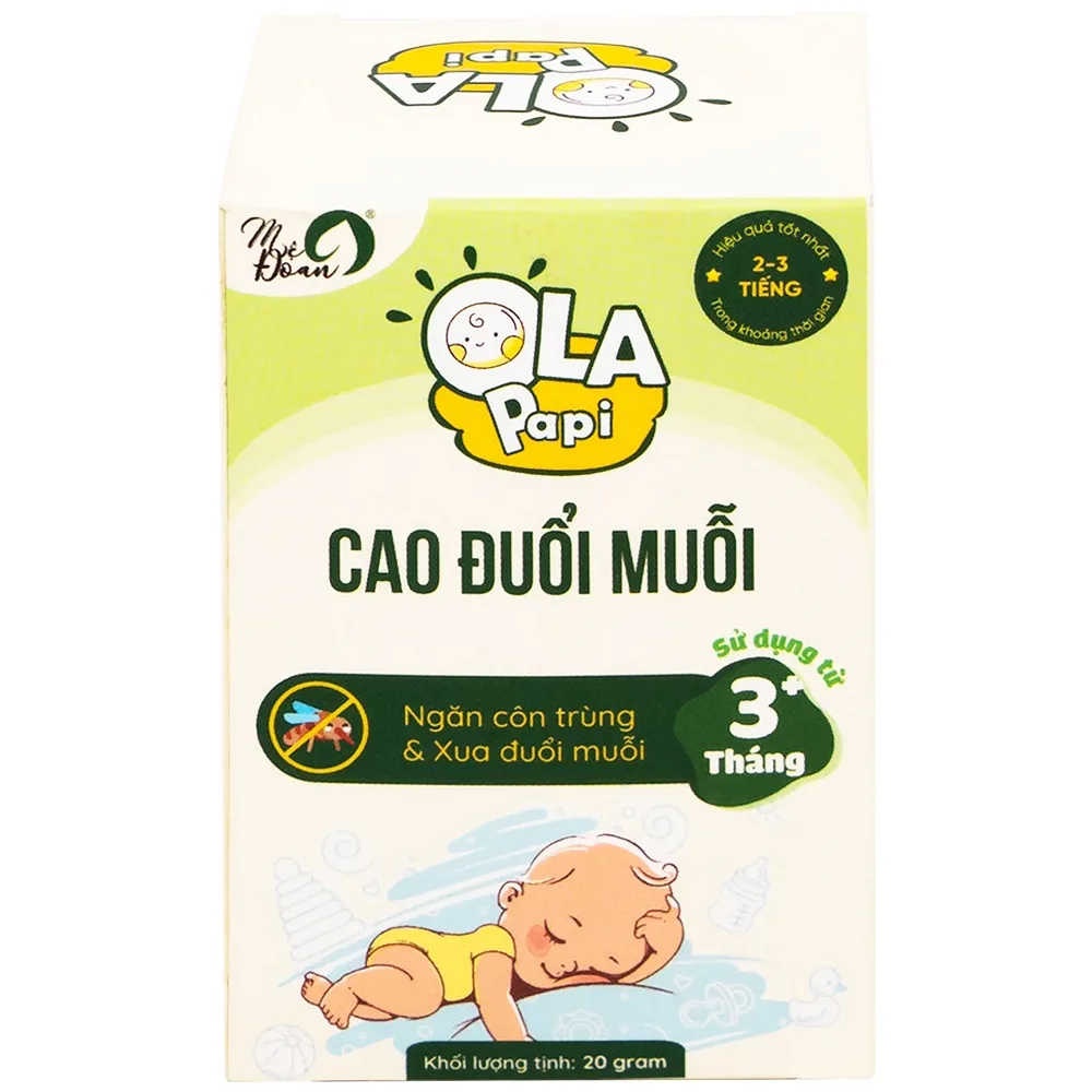 Hình ảnh Cao đuổi muỗi Ola Papi hỗ trợ phòng cảm lạnh và tránh gió, giảm sưng tấy khi bị côn trùng đốt (20g)