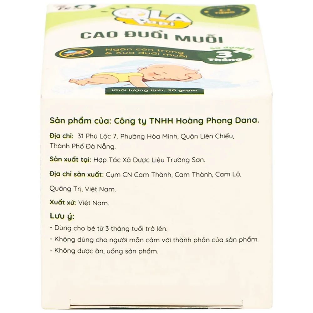Hình ảnh Cao đuổi muỗi Ola Papi hỗ trợ phòng cảm lạnh và tránh gió, giảm sưng tấy khi bị côn trùng đốt (20g)