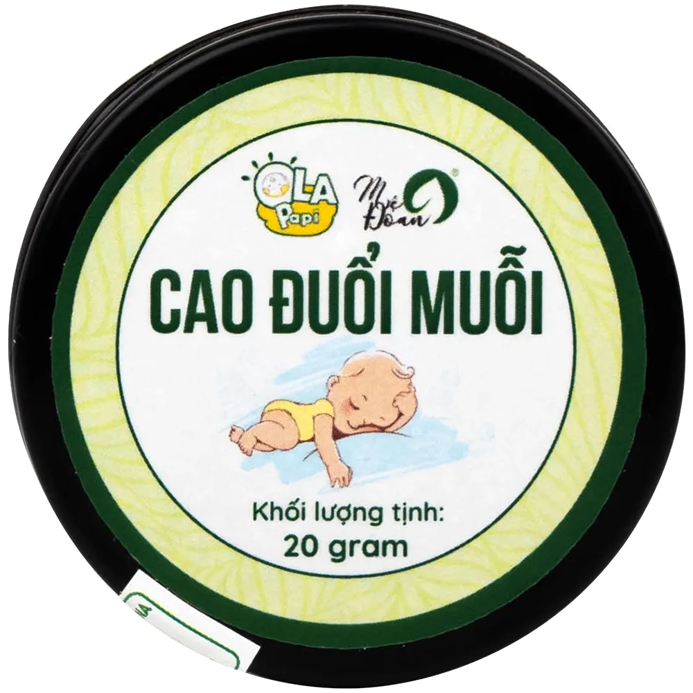 Hình ảnh Cao đuổi muỗi Ola Papi hỗ trợ phòng cảm lạnh và tránh gió, giảm sưng tấy khi bị côn trùng đốt (20g)