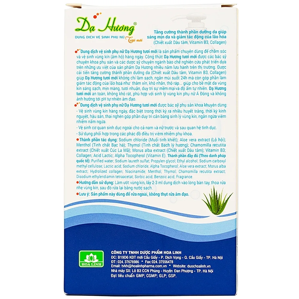 Hình ảnh Dung dịch vệ sinh phụ nữ Dạ Hương Hoa Linh có vòi bơm, làm sạch vùng kín, ngăn mùi suốt 24h (120ml)