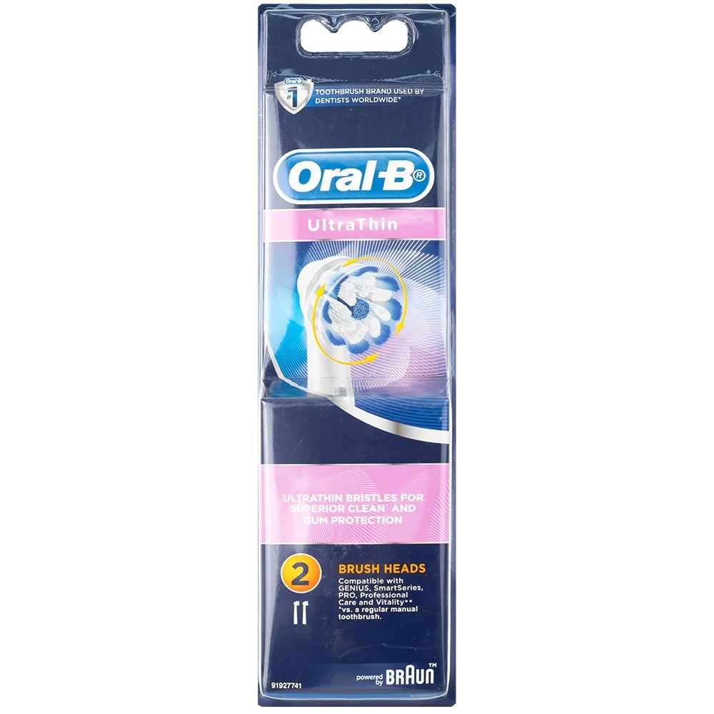 Hình ảnh Đầu chải răng người lớn Oral-B Ultrathin EB60 hỗ trợ làm sạch các mảng bám cứng đầu trên răng, chăm sóc nướu răng