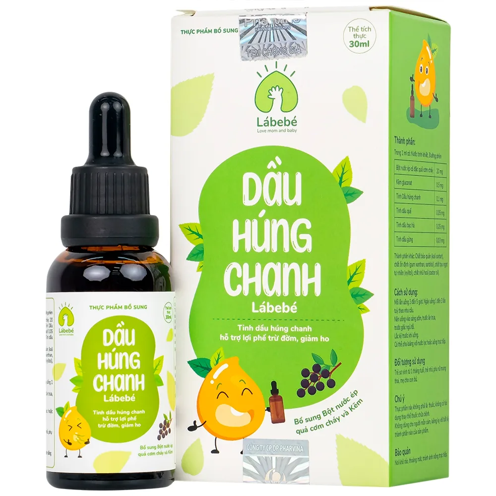 Hình ảnh Dầu Húng Chanh Lábebé hỗ trợ lợi phế trừ đờm, giảm ho (30ml)